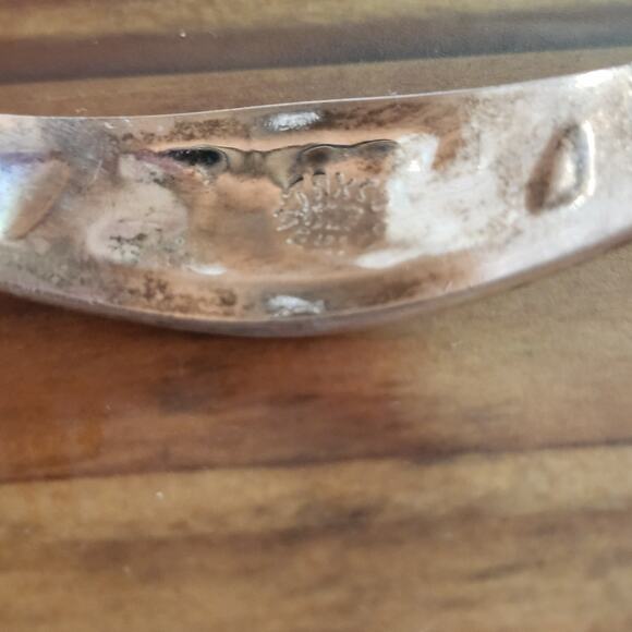 5 Vtg Taxco Mexico Sterling Silver Mother of Pearl Inlay Hinged Cuff Bracelet - Picture 12 of 15